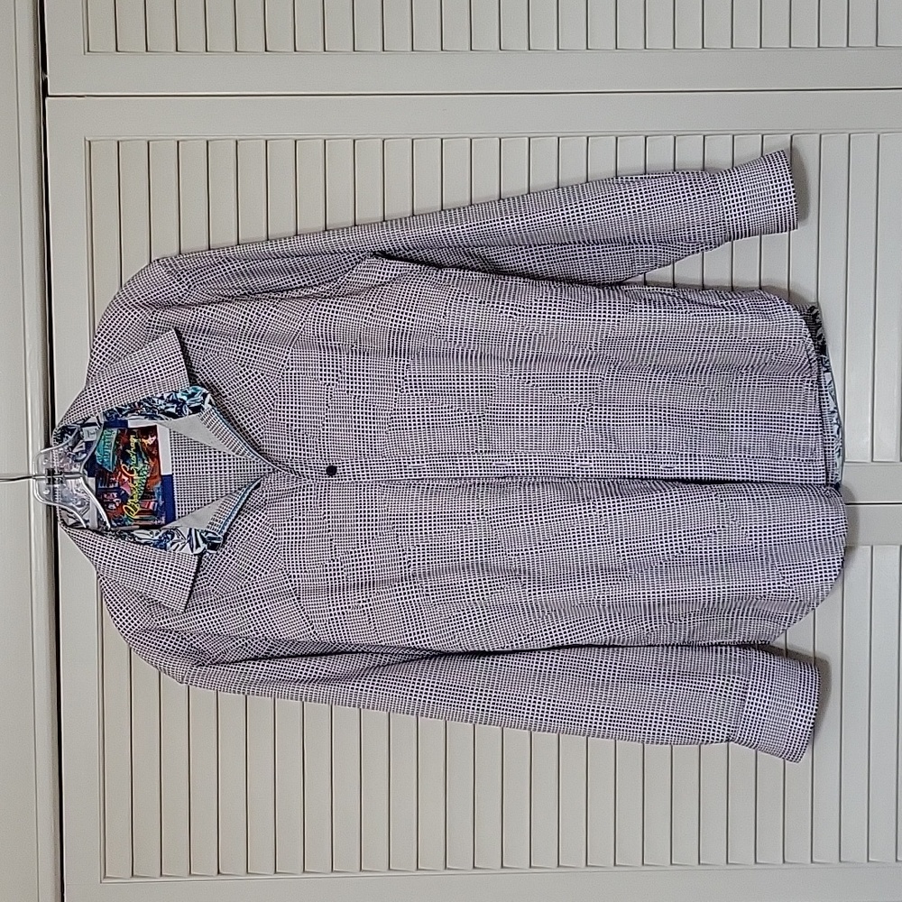 Robert Graham blue patchwork shirt size L